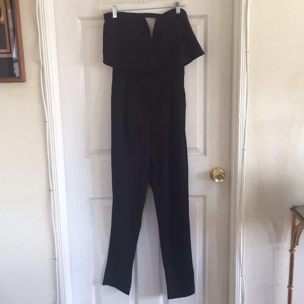 Soiéblu Strapless Black Jumpsuit w/ Pockets